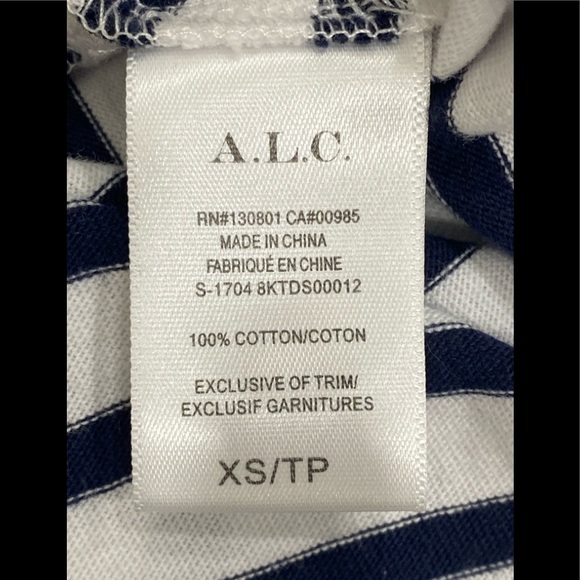 A.L.C Navy/ White Cotton Dress size XS - Picture 9 of 10